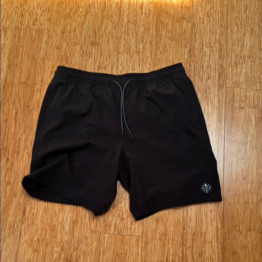 Black Athletic Shorts with Elastic Waistband
